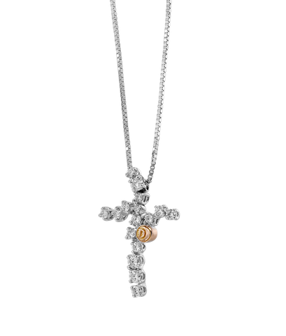 Крест на цепи Damiani из белого золота 750 пробы с бриллиантами 