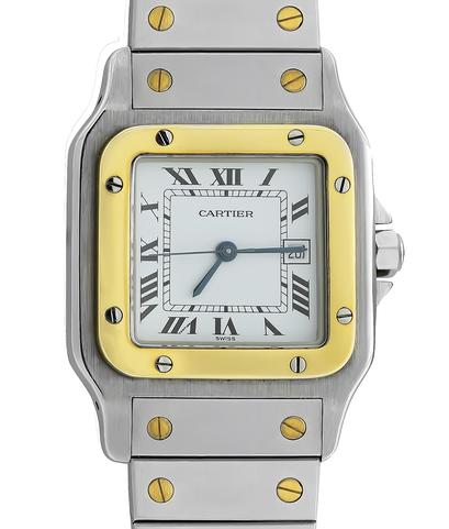 Часы Cartier "Santos" из желтого золота 750 пробы и стали