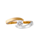 Кольцо из белого и розового золота 585 пробы с бриллиантом 