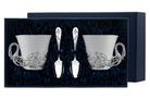 Набор чаш и чайных ложек "Лебедь" из серебра 925 пробы «АргентА»