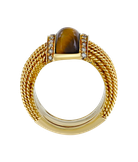 Кольцо Roberto Coin из розового золота 750 пробы с бриллиантом и тигровым глазом