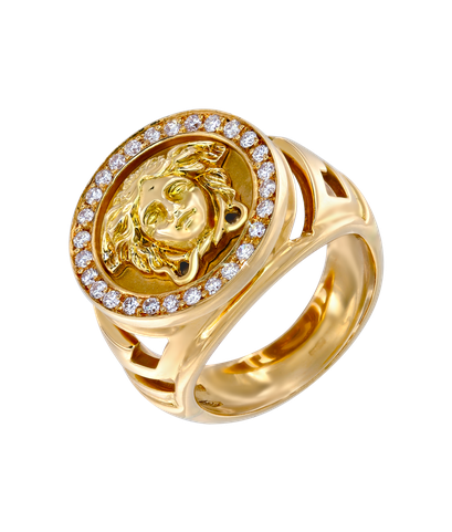 Кольцо Versace Medusa из жёлтого золота 750 пробы с бриллиантами 