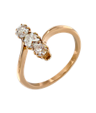 Кольцо из красного золота 56 пробы с бриллиантами 