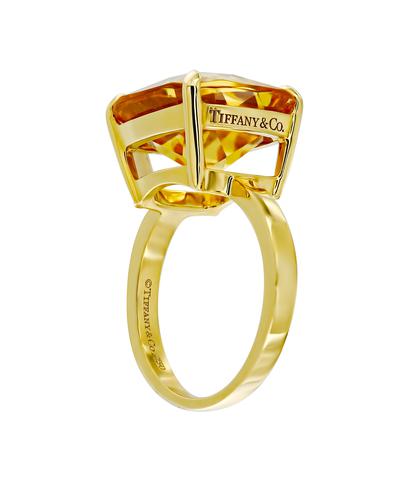 Кольцо Tiffany из желтого золота 750 пробы с цитрином