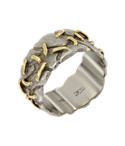Кольцо из белого и желтого золота 750 пробы