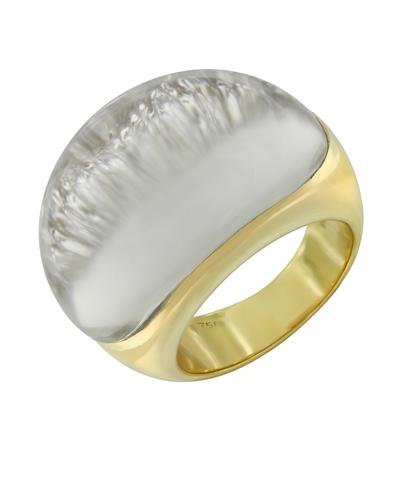 Кольцо из желтого золота 750 пробы с бриллиантами в стекле
