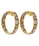 Серьги из жёлтого золота 750 пробы с бриллиантами и фианитами 