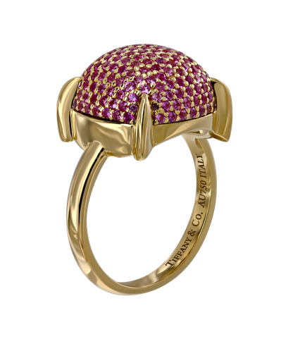 Кольцо Tiffany Paloma's Sugar Stacks из желтого золота 750 пробы с рубинами