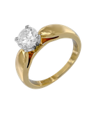 Кольцо из жёлтого и белого золота 500/585 пробы с бриллиантом 