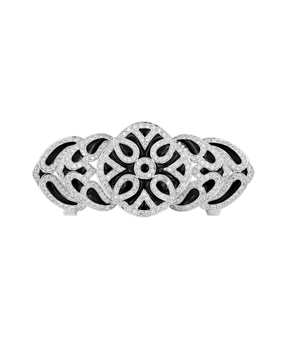 Кольцо Grimoldi из белого золота 750 пробы с бриллиантами и ониксом