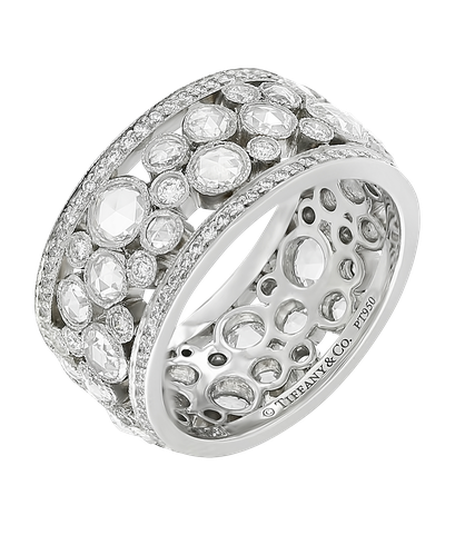 Кольцо Tiffany & Co Cobblestone из платины 950 пробы с бриллиантами