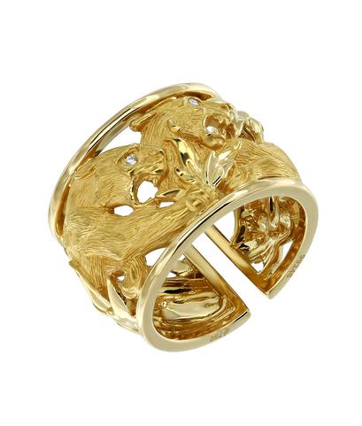 Кольцо Magerit Puma из желтого золота 750 пробы с бриллиантами