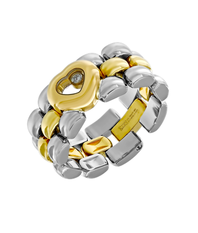 Кольцо Chopard Happy Diamonds из стали и желтого золота 750 пробы с бриллиантами