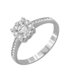 Кольцо Эпл Даймонд из белого золота 585 пробы с бриллиантами