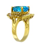 Кольцо из желтого золота 585 пробы с бриллиантами и топазом