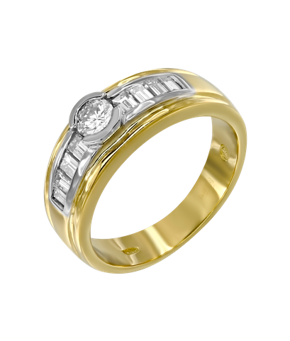 Кольцо Gianni Lazzaro из жёлтого и белого золота 750 пробы с бриллиантами 