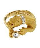 Кольцо Carrera y Сarrera Panther из желтого золота 750 пробы с бриллиантами