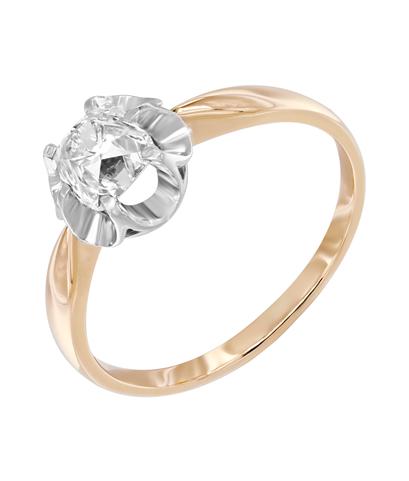 Кольцо из розового и белого золота 583 пробы с бриллиантом 