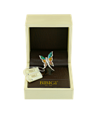 Кольцо Bibigi из белого золота 750 пробы с бриллиантами и эмалью
