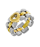 Кольцо Chopard Happy Diamonds из стали и желтого золота 750 пробы с бриллиантами