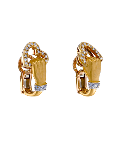 Cерьги Carrera y Carrera из желтого золота 750 пробы с бриллиантами
