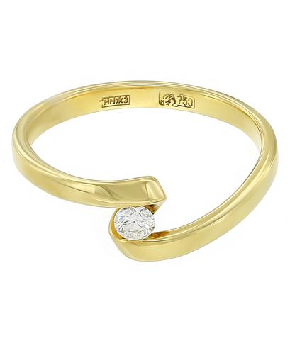 Кольцо из желтого золота 750 пробы с бриллиантом