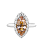 Кольцо Crivelli из белого золота 750 пробы с бриллиантами и морганитом