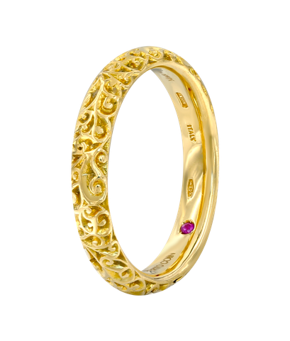 Кольцо Roberto Coin из жёлтого золота 750 пробы с рубином