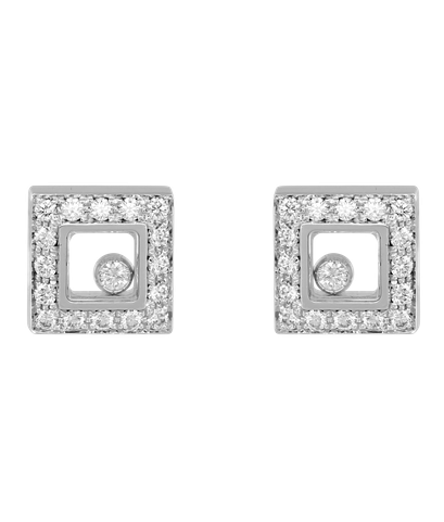 Серьги Chopard Happy Diamonds из белого золота 750 пробы с бриллиантами 