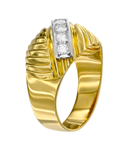Кольцо из жёлтого и белого золота 750 пробы с бриллиантами