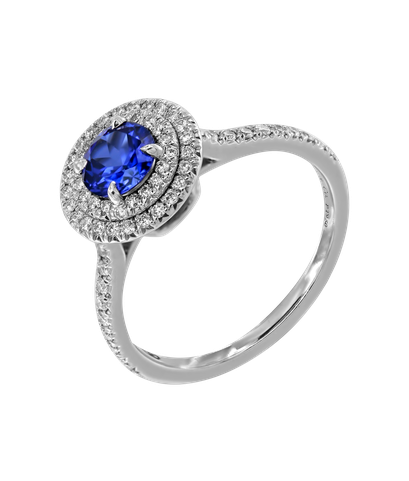 Кольцо Tiffany & Co Soleste из платины 950 пробы с бриллиантами и сапфиром 