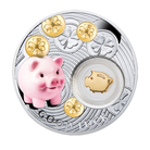 Монета 1 доллар "Свинка" 2014 г. из серебра 999 пробы