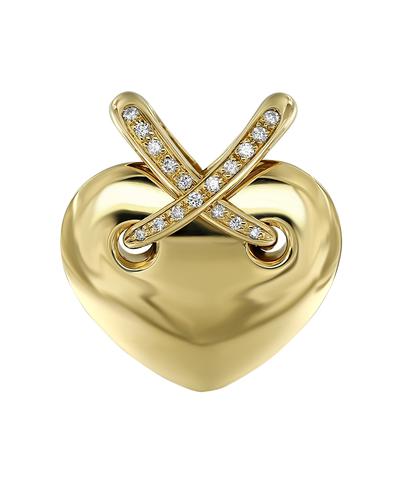 Кулон Chaumet Heart из желтого золота 750 пробы с бриллиантами