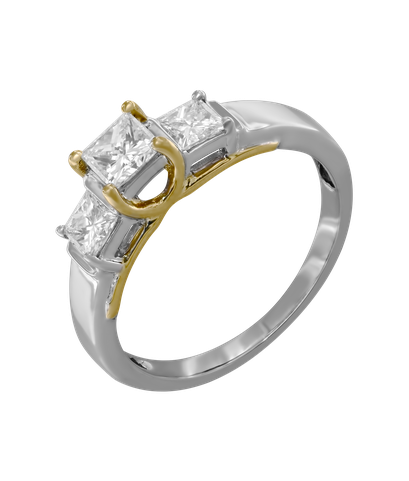 Кольцо из белого и жёлтого золота 750 пробы с бриллиантами