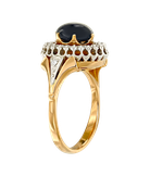 Кольцо из розового золота 585 пробы с бриллиантами и сапфиром