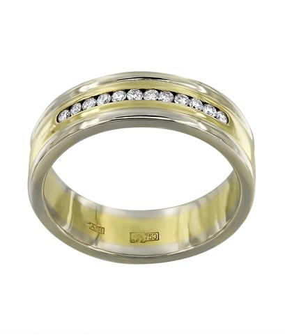 Кольцо из желтого и белого золота 750 пробы с бриллиантами