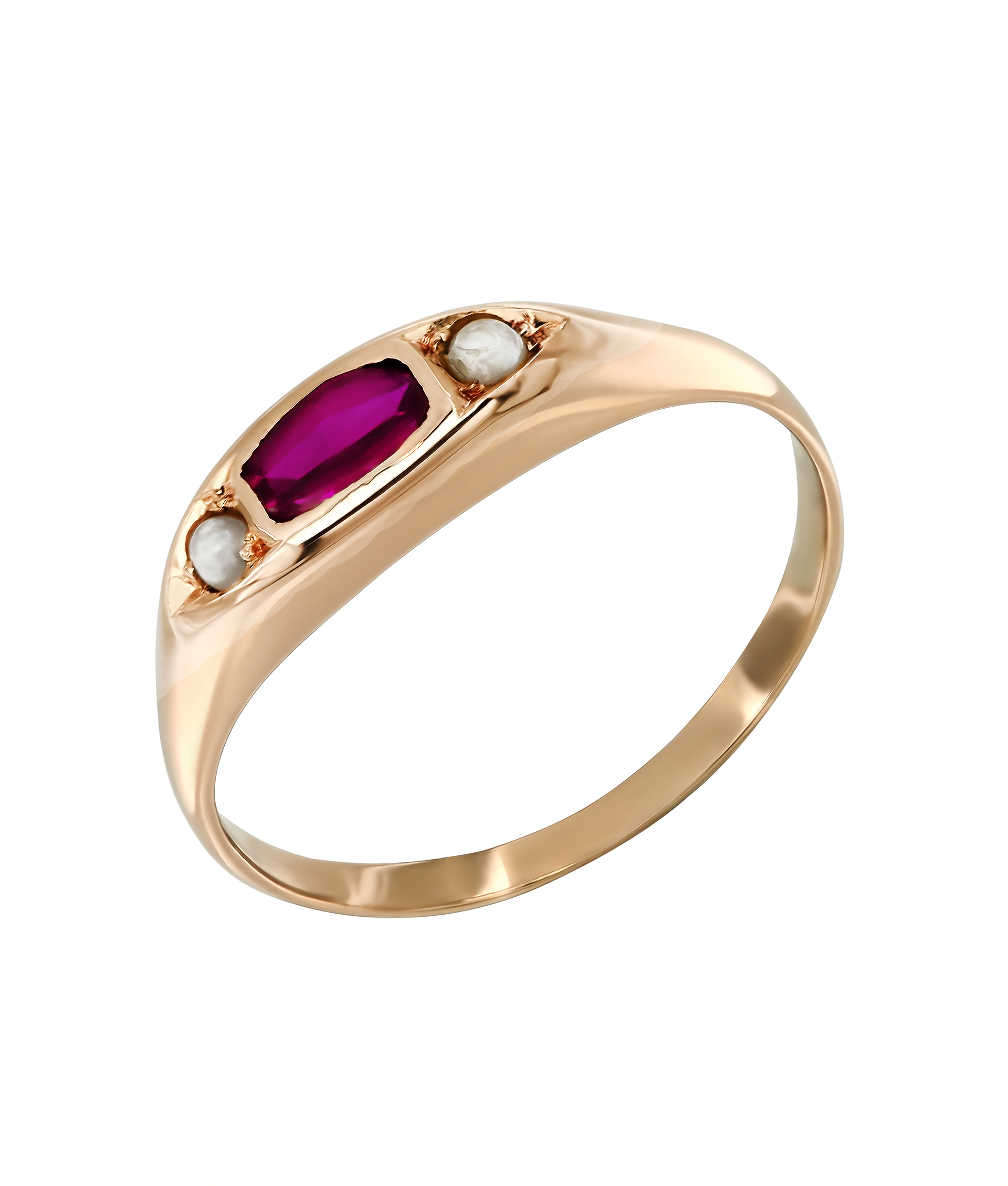 Золотое кольцо с рубином 585 пробы