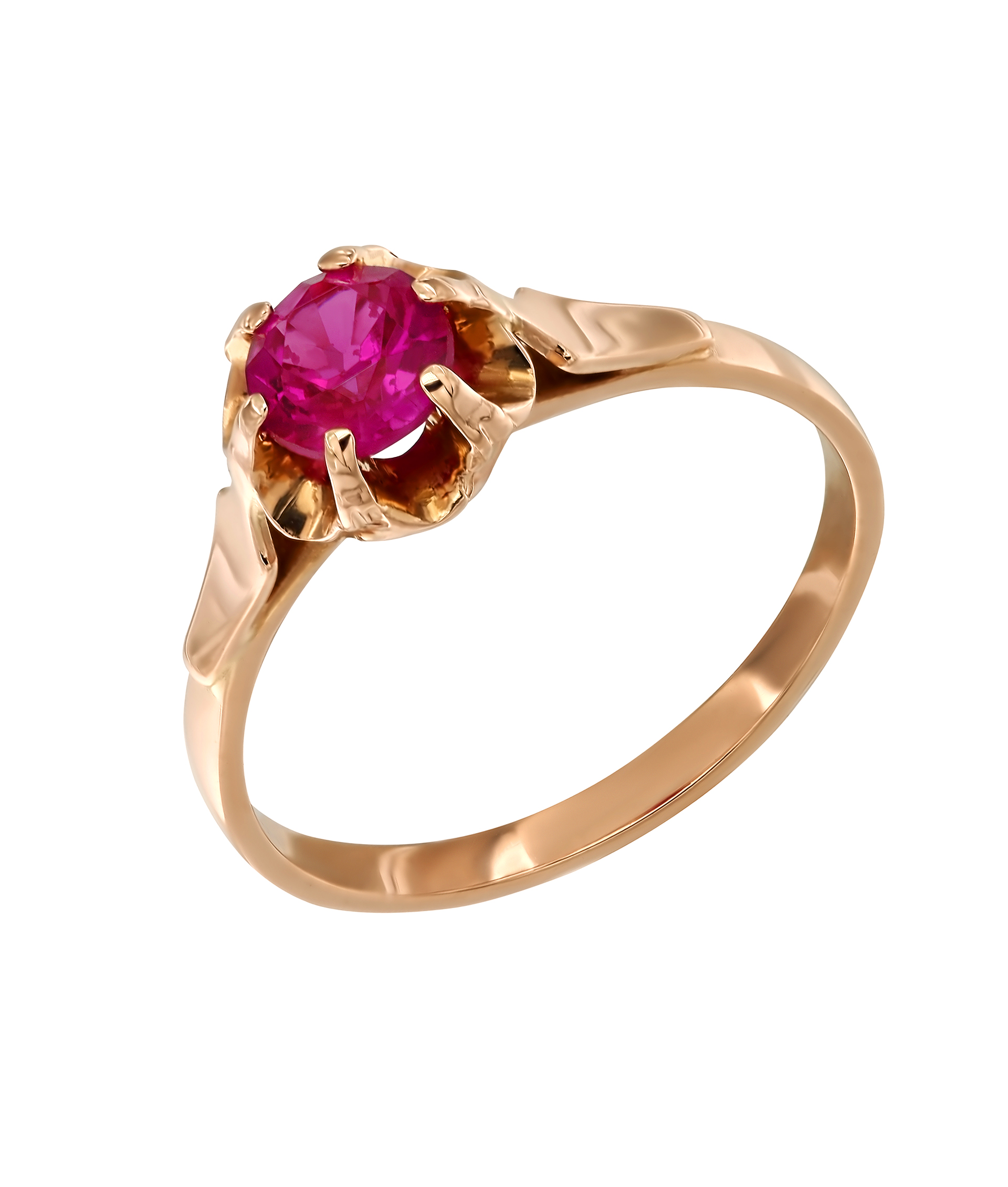 Советские кольца с рубином из золота